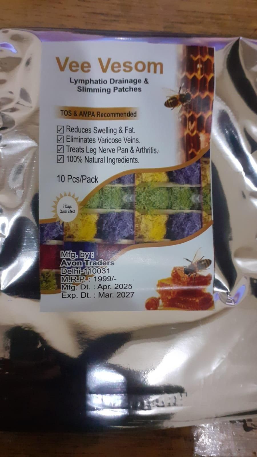 Vee Vesom Lymphatic Damage & Sliming Patches (10 Patches)