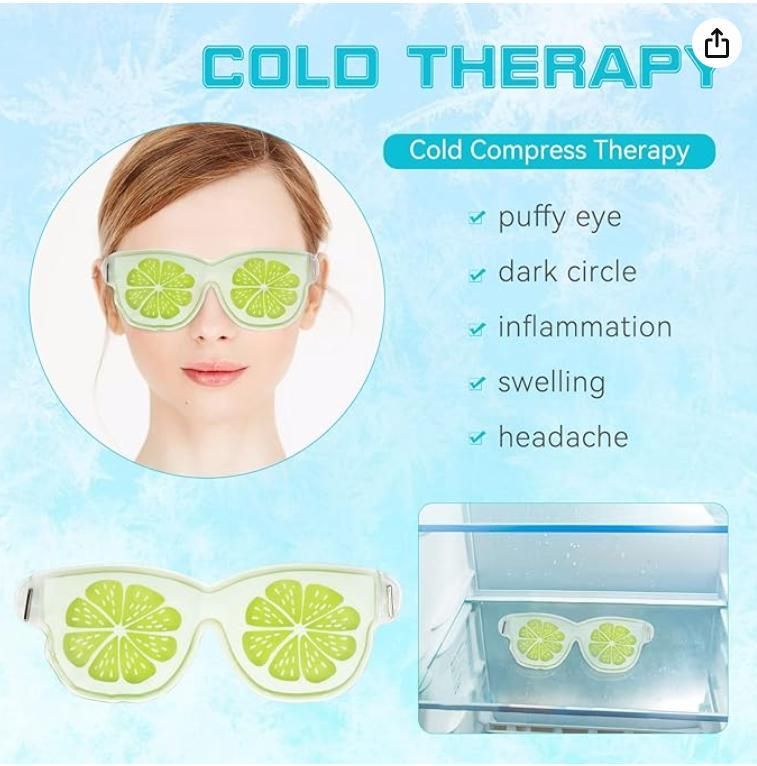 Gel Eye Mask for Dark Circles & Puffiness, Reusable Hot & Cold Therapy (Pack of 2)